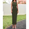 imageBTFBM Formal Wedding Guest Dresses for Women Summer 2025 Sleeveless Ruched Bodycon Mesh Elegant Maxi Cocktail DressArmy Green