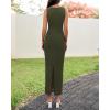 imageBTFBM Formal Wedding Guest Dresses for Women Summer 2025 Sleeveless Ruched Bodycon Mesh Elegant Maxi Cocktail DressArmy Green