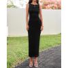 imageBTFBM Formal Wedding Guest Dresses for Women Summer 2025 Sleeveless Ruched Bodycon Mesh Elegant Maxi Cocktail DressBlack