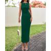 imageBTFBM Formal Wedding Guest Dresses for Women Summer 2025 Sleeveless Ruched Bodycon Mesh Elegant Maxi Cocktail DressGreen