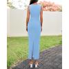 imageBTFBM Formal Wedding Guest Dresses for Women Summer 2025 Sleeveless Ruched Bodycon Mesh Elegant Maxi Cocktail DressLight Blue