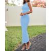 imageBTFBM Formal Wedding Guest Dresses for Women Summer 2025 Sleeveless Ruched Bodycon Mesh Elegant Maxi Cocktail DressLight Blue