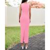 imageBTFBM Formal Wedding Guest Dresses for Women Summer 2025 Sleeveless Ruched Bodycon Mesh Elegant Maxi Cocktail DressPink