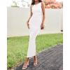 imageBTFBM Formal Wedding Guest Dresses for Women Summer 2025 Sleeveless Ruched Bodycon Mesh Elegant Maxi Cocktail DressWhite