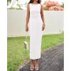 imageBTFBM Formal Wedding Guest Dresses for Women Summer 2025 Sleeveless Ruched Bodycon Mesh Elegant Maxi Cocktail DressWhite