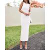 imageBTFBM Formal Wedding Guest Dresses for Women Summer 2025 Sleeveless Ruched Bodycon Mesh Elegant Maxi Cocktail DressWhite