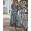 imageBTFBM Women Long Sleeve Dresses Spring Summer Clothes 2025 V Neck Floral High Waist Ruffle Boho Wedding Guest DressFloral Light Blue Apricot