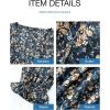 imageBTFBM Women Long Sleeve Dresses Spring Summer Clothes 2025 V Neck Floral High Waist Ruffle Boho Wedding Guest DressPrint Floral Blue