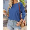 imageBTFBM Womens Casual 34 Sleeve Tops Dressy 2025 Summer Fall T Shirts Crewneck Loose Tunic Vacation BlousesBrilliant Blue