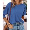 imageBTFBM Womens Casual 34 Sleeve Tops Dressy 2025 Summer Fall T Shirts Crewneck Loose Tunic Vacation BlousesBrilliant Blue