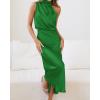 imageBTFBM Womens Sleeveless Cocktail Dresses Mock Neck Keyhole Elastic High Waist Evening Party Maxi Wedding Guest DressSolid Brilliant Green