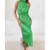 imageBTFBM Womens Sleeveless Cocktail Dresses Mock Neck Keyhole Elastic High Waist Evening Party Maxi Wedding Guest DressSolid Grass Green