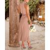 imageBTFBM Womens Sleeveless Cocktail Dresses Mock Neck Keyhole Elastic High Waist Evening Party Maxi Wedding Guest DressSolid Light Khaki