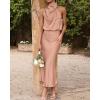 imageBTFBM Womens Sleeveless Cocktail Dresses Mock Neck Keyhole Elastic High Waist Evening Party Maxi Wedding Guest DressSolid Light Khaki