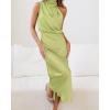 imageBTFBM Womens Sleeveless Cocktail Dresses Mock Neck Keyhole Elastic High Waist Evening Party Maxi Wedding Guest DressSolid Tender Green