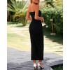 imageBTFBM Womens Tube Strapless Maxi Dress 2025 Summer Knit Backless Slit Bodycon Wedding Party Formal Cocktail DressesBlack