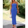 imageBTFBM Womens Tube Strapless Maxi Dress 2025 Summer Knit Backless Slit Bodycon Wedding Party Formal Cocktail DressesBlue