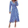 White Floral Bright Blue