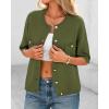 imageBTFBM Short Sleeve Cardigans for Women Button Up Sweaters Y2k Spring Summer 2025 Crew Neck Business Casual Work ClothesArmy Green