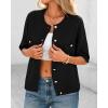 imageBTFBM Short Sleeve Cardigans for Women Button Up Sweaters Y2k Spring Summer 2025 Crew Neck Business Casual Work ClothesBlack