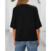 imageBTFBM Short Sleeve Cardigans for Women Button Up Sweaters Y2k Spring Summer 2025 Crew Neck Business Casual Work ClothesBlack