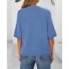 imageBTFBM Short Sleeve Cardigans for Women Button Up Sweaters Y2k Spring Summer 2025 Crew Neck Business Casual Work ClothesBlue