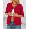 imageBTFBM Short Sleeve Cardigans for Women Button Up Sweaters Y2k Spring Summer 2025 Crew Neck Business Casual Work ClothesRed