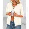 imageBTFBM Short Sleeve Cardigans for Women Button Up Sweaters Y2k Spring Summer 2025 Crew Neck Business Casual Work ClothesWhite