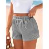 imageBTFBM Striped Boxer Shorts for Women 2025 Summer Elastic Waist Y2k Vacation Beach Bottoms Lounge Sleep Pj Pajama ShortsBlack White
