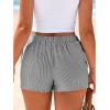 imageBTFBM Striped Boxer Shorts for Women 2025 Summer Elastic Waist Y2k Vacation Beach Bottoms Lounge Sleep Pj Pajama ShortsBlack White