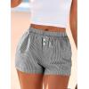 imageBTFBM Striped Boxer Shorts for Women 2025 Summer Elastic Waist Y2k Vacation Beach Bottoms Lounge Sleep Pj Pajama ShortsBlack White