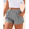 imageBTFBM Striped Boxer Shorts for Women 2025 Summer Elastic Waist Y2k Vacation Beach Bottoms Lounge Sleep Pj Pajama ShortsBlack White