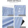imageBTFBM Striped Boxer Shorts for Women 2025 Summer Elastic Waist Y2k Vacation Beach Bottoms Lounge Sleep Pj Pajama ShortsBlue White