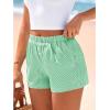 imageBTFBM Striped Boxer Shorts for Women 2025 Summer Elastic Waist Y2k Vacation Beach Bottoms Lounge Sleep Pj Pajama ShortsGreen White