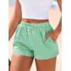 imageBTFBM Striped Boxer Shorts for Women 2025 Summer Elastic Waist Y2k Vacation Beach Bottoms Lounge Sleep Pj Pajama ShortsGreen White