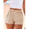 imageBTFBM Striped Boxer Shorts for Women 2025 Summer Elastic Waist Y2k Vacation Beach Bottoms Lounge Sleep Pj Pajama ShortsKhaki White