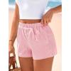 imageBTFBM Striped Boxer Shorts for Women 2025 Summer Elastic Waist Y2k Vacation Beach Bottoms Lounge Sleep Pj Pajama ShortsPink White