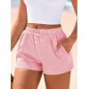 imageBTFBM Striped Boxer Shorts for Women 2025 Summer Elastic Waist Y2k Vacation Beach Bottoms Lounge Sleep Pj Pajama ShortsPink White