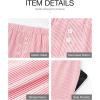 imageBTFBM Striped Boxer Shorts for Women 2025 Summer Elastic Waist Y2k Vacation Beach Bottoms Lounge Sleep Pj Pajama ShortsPink White