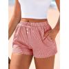 imageBTFBM Striped Boxer Shorts for Women 2025 Summer Elastic Waist Y2k Vacation Beach Bottoms Lounge Sleep Pj Pajama ShortsRed White