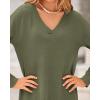 imageBTFBM Women Fall Sweater Dress Casual V Neck Long Sleeve Slit Knit Oversized Maternity Sweaters Maxi Dresses 2025 WinterSolid Army Green
