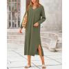 imageBTFBM Women Fall Sweater Dress Casual V Neck Long Sleeve Slit Knit Oversized Maternity Sweaters Maxi Dresses 2025 WinterSolid Army Green