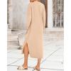 imageBTFBM Women Fall Sweater Dress Casual V Neck Long Sleeve Slit Knit Oversized Maternity Sweaters Maxi Dresses 2025 WinterSolid Beige