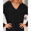 imageBTFBM Women Fall Sweater Dress Casual V Neck Long Sleeve Slit Knit Oversized Maternity Sweaters Maxi Dresses 2025 WinterSolid Black