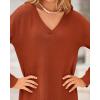 imageBTFBM Women Fall Sweater Dress Casual V Neck Long Sleeve Slit Knit Oversized Maternity Sweaters Maxi Dresses 2025 WinterSolid Caramel