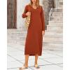 imageBTFBM Women Fall Sweater Dress Casual V Neck Long Sleeve Slit Knit Oversized Maternity Sweaters Maxi Dresses 2025 WinterSolid Caramel