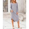 imageBTFBM Women Fall Sweater Dress Casual V Neck Long Sleeve Slit Knit Oversized Maternity Sweaters Maxi Dresses 2025 WinterSolid Grey