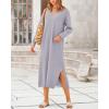 imageBTFBM Women Fall Sweater Dress Casual V Neck Long Sleeve Slit Knit Oversized Maternity Sweaters Maxi Dresses 2025 WinterSolid Grey