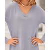 imageBTFBM Women Fall Sweater Dress Casual V Neck Long Sleeve Slit Knit Oversized Maternity Sweaters Maxi Dresses 2025 WinterSolid Grey