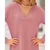 imageBTFBM Women Fall Sweater Dress Casual V Neck Long Sleeve Slit Knit Oversized Maternity Sweaters Maxi Dresses 2025 WinterSolid Pink